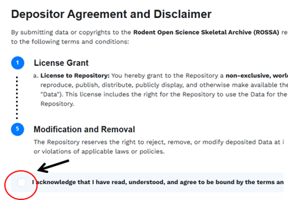 Create new study page with agreement statement and checkbox